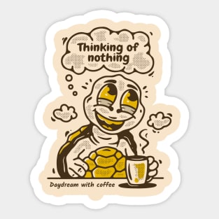 Thinking of nothing, turtle character Sticker